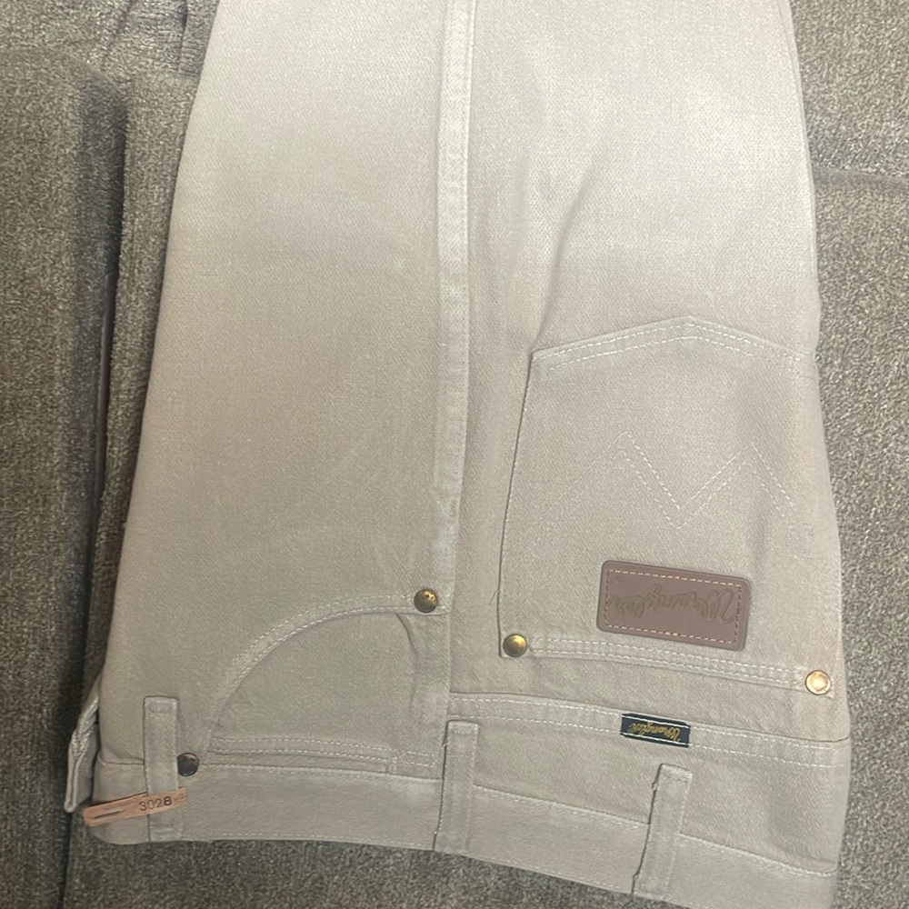 Starched tan wranglers